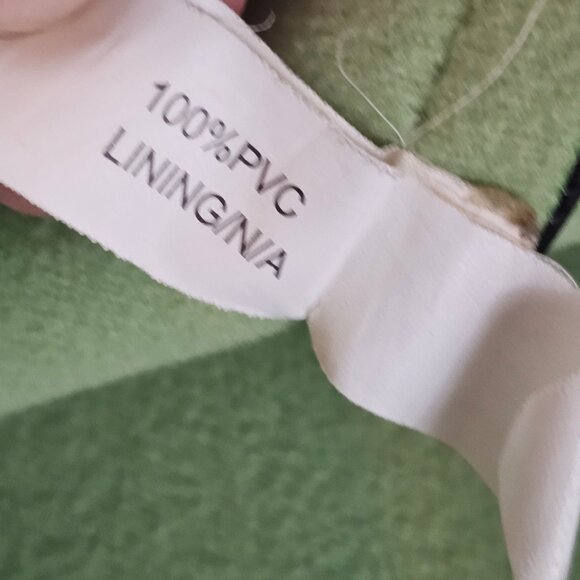 GUESS Beige Brown Green Lined Handbag Hobo Tote Bag Faux Leather Purse XL - Picture 14 of 16